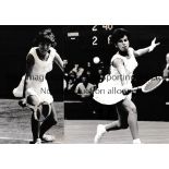 WOMEN'S TENNIS PHOTOS Nine 10" X 8" B/W press photos with paper notations on the reverse from the