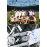 WEST HAM Three signed 12” x 8” photos,showing the winning goals in the 1980 FA Cup semi-final and