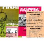 ALTRINCHAM Small miscellany including programme and ticket for the home friendly v. Man. City 30/
