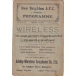 NEW BRIGHTON Programme New Brighton v Hurst Lancashire Combination match 1/1/1923 . Volume 1 No