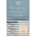 MANCHESTER UNITED Programme for the away Friendly v. Reading 25/4/1951, horizontal crease. Generally