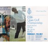 GOLF A collection of 9 Open Golf Championship programmes 1979 (with match cards from all 4 days),