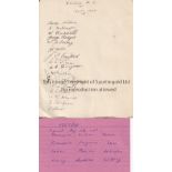 CHELSEA Sixteen Chelsea signatures on a small sheet from the 1927/28 season to include Wilson,