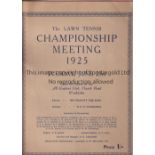 TENNIS A collection of 20 Wimbledon Tennis Official programmes 1925,1926,1930 (2) (one is Mens