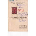 FRANCE / PORTUGAL Menu from the France v Portugal match in Paris 23/3/1947 with 40 + signatures