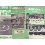 HIBS A collection 4 Hibernian home programmes and 2 Handbooks. Homes v Morton , Aberdeen and St
