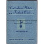 SPURS Tottenham Hotspur Handbook 1948/49. Generally good