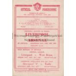 LIVERPOOL V ARSENAL 1947 Programme for the League match at Liverpool 25/12/1947, very slight