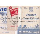 1950'S FOOTBALL PROGRAMMES Thirty four programmes: Sheff Weds v Nottm. Forest and Wolves 57/8 and