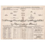 ARSENAL V BRENTFORD 1935 Programme for the Combination match at Arsenal 30/11/1935, vertical fold