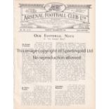ARSENAL Four page home programme v Charlton Athletic Reserves London Combination 20/11/1924. Ex