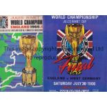 WORLD CUP 1966 Tournament and Final World Cup 1966 programmes. Unusually no results entered in