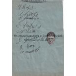 SHEFFIELD UNITED AUTOGRAPHS 1937/8 An album sheet with 8 signatures. Generally good