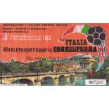 ENGLAND TICKET Ticket Italy v England in Turin 14/6/1973. Generally good