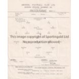 ARSENAL V CHELSEA 1964 Single sheet for the home F.A. Youth Cup tie at Arsenal 20/1/1964