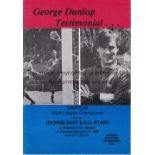 GEORGE BEST Programme for the George Dunlop Testimonial, Linfield v George Best's All-Stars at
