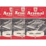 ARSENAL RESERVES Fourteen home Reserve team Combination programmes for season 1955/6, most are