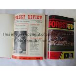 NOTTINGHAM FOREST Two professionally bound volumes, in red with gold lettering for 76-77 and 85-86