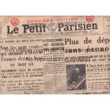 CHELSEA Le Petit Parisian newspaper dated 10/2/1937 with a front page picture and headline of