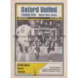 GEORGE BEST Programme for Oxford United v Chelsea 25/4/1987 Houseman Fund in which Best played for