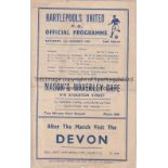 CHELSEA Programme for the away FA Cup tie v Hartlepools United 7/1/1956, minor paper loss from