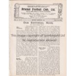 ARSENAL Four page home programme v Sheffield United 26/3/1921. Ex Bound Volume. Generally good