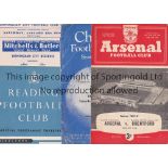 BRENTFORD Seven away reserve team programmes v. Arsenal 50/1 Cup and 57/8 creased, Chelsea 51/2