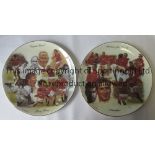 MAN UNITED Two ceramic plates made by British Sporting Heritage with a Manchester United flavour,