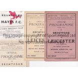 BRENTFORD Five home programmes including Reserves v. Leicester City 31/8/1946, scores entered and