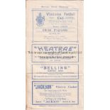 WIMBLEDON Gatefold programme Wimbledon v Carshalton Athletic Surrey Senior Cup Semi Final 25/3/1939.