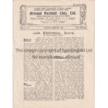 ARSENAL V LIVERPOOL 1922 Programme for the League match at Arsenal 22/3/1922, horizontal crease.