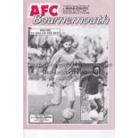 GEORGE BEST Programme for the Bournemouth home match v Wigan Athletic 7/5/1983 in which Best