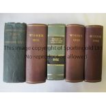 CRICKET WISDENS Five rebinds of original softback John Wisden Cricketers' Almanacks for 1930,1931,