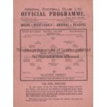 ARSENAL V CLAPTON ORIENT 1941 Single sheet programme for the Arsenal home London War League match