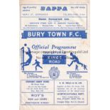 NORWICH CITY Programme for the away ECL match v. Bury Town 30/11/1963. Generally good