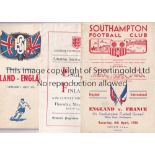 ENGLAND A collection of 16 England Amateur Internationals - 2 homes v France at Southampton 1950 and