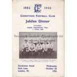 CORINTHIAN Menu for the Jubilee dinner of Corinthian Football Club held at the Dorchester Hotel ,
