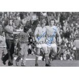 MANCHESTER CITY A b/w 12 x 8 photo of Mike Summerbee trying to get a positive reaction from team