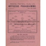 ARSENAL V BRIGHTON & HOVE ALBION 1942 Single sheet programme for the Arsenal home London War Cup