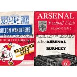 1950'S Ten programmes Arsenal v Burnley 51-52, Bradford City v Chesterfield 53-54, Bolton v