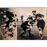 RUGBY UNION Nineteen original B/W Press photos with stamps on the reverse, 8" X 6" and larger from