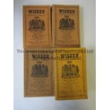 CRICKET WISDENS Four original softback John Wisden Cricketers' Almanacks for 1944,1945,1946 and