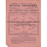 ARSENAL V ALDERSHOT 1941 Single sheet Arsenal home programme for the London War League match 1/11/