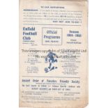 ENFIELD Four Page home programme v Southall Athenian League 20/10/1934. Light horizontal fold. No
