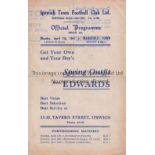 IPSWICH Home programme 4 Page v Mansfield Town 7/4/1947. Light fold. No writing. Fair to generally