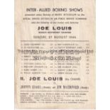 JOE LOUIS Single sheet war-time programme for Inter-Allied Boxing shows on 27/8/1944 in Bari Stadium