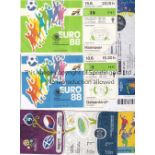 EUROS TICKETS A collection of 18 Euros tickets from six different tournaments 1988 (2) (includes
