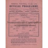 ARSENAL V CLAPTON ORIENT 1943 Single sheet programme for the Arsenal home FL South match 16/1/