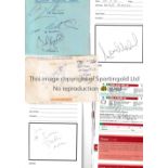 AUTOGRAPH MISCELLANY A collection of 18 signatures to include 5 Arsenal signatures on a Liverpool