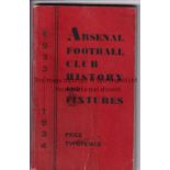 ARSENAL HANDBOOK 1933/4 Slightly creased and very slightly marked. Generally good